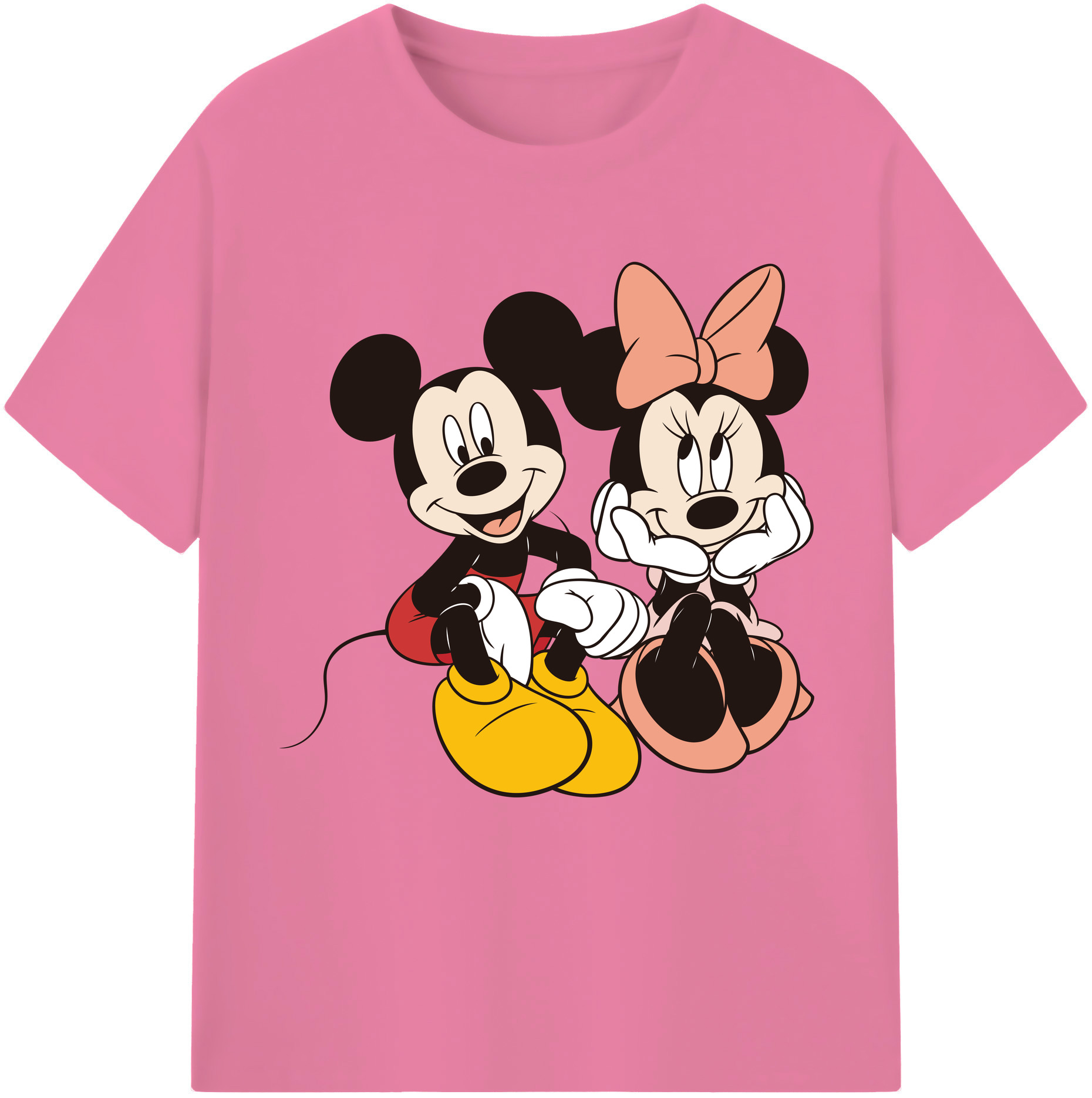 （画像用） ミッキーマウス Mickey Mouse 綿100％半袖Tシャツ（フロントプリント）